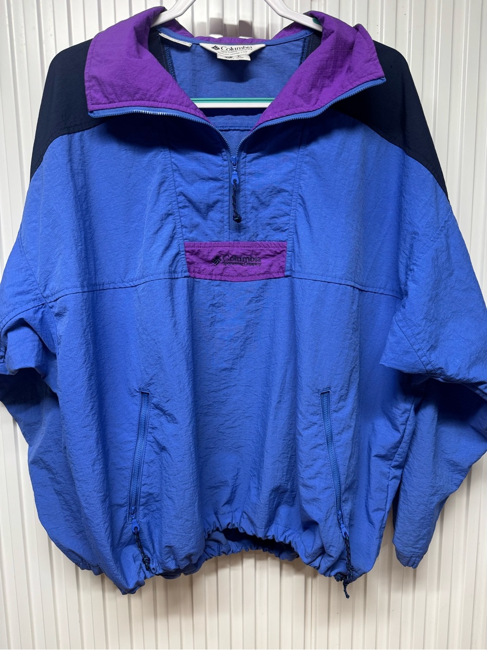 1990’s Columbia Mens Colorblock Pullover Windbreaker Jacket size XL